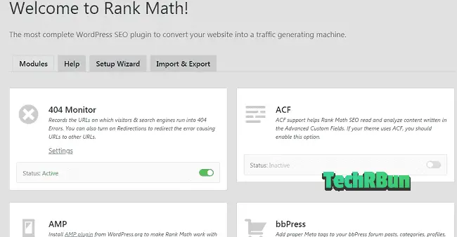 Rank Math Dashboard