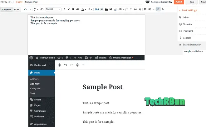 copy article from blogger to wordpress