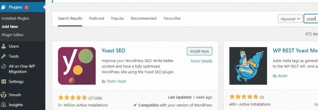 Yoast SEO in WordPress