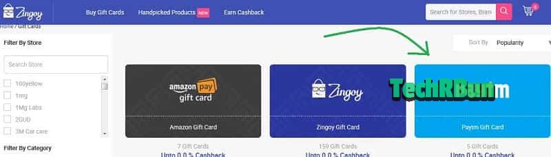 Zingoy Paytm gift card