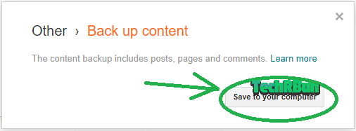 save blogger backup to computer