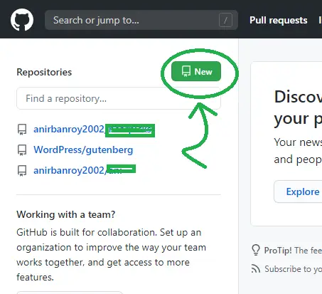 Create a new github repository