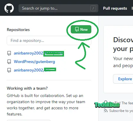 Create a new github repository