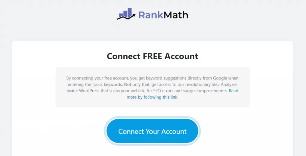 Rank Math Free Account Integration With Plugin