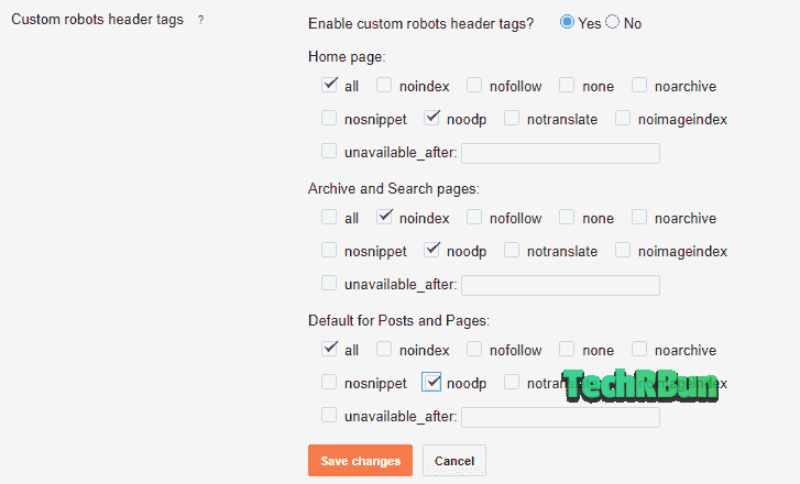 custom robots header tags blogger old interface