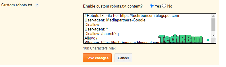 enable custom robots.txt and paste the code.