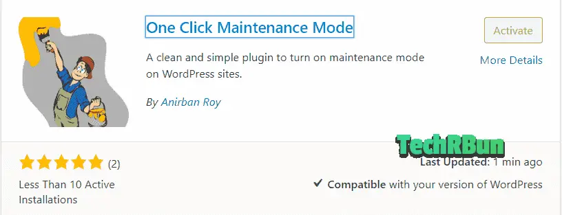 One Click Maintenance Mode