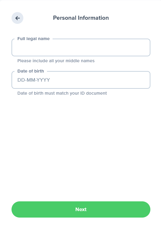 Uphold Registration Form page 2