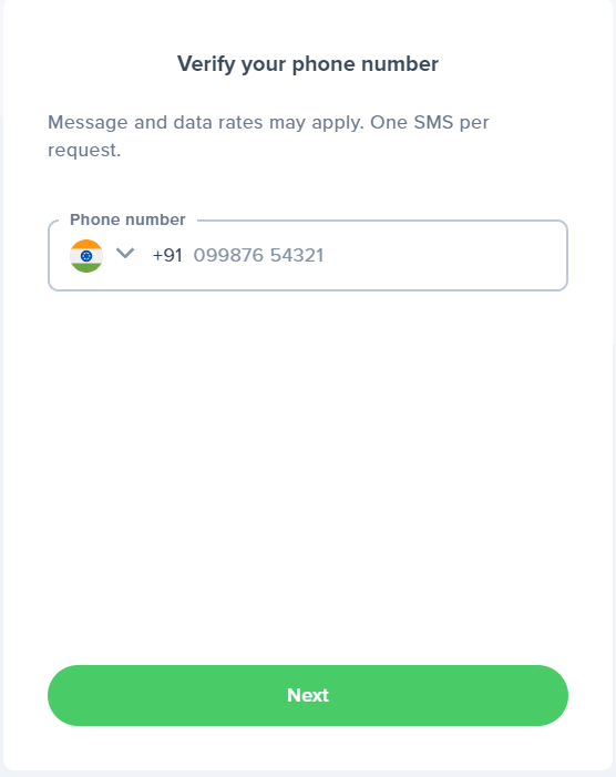 Verify your phone number in Uphold.