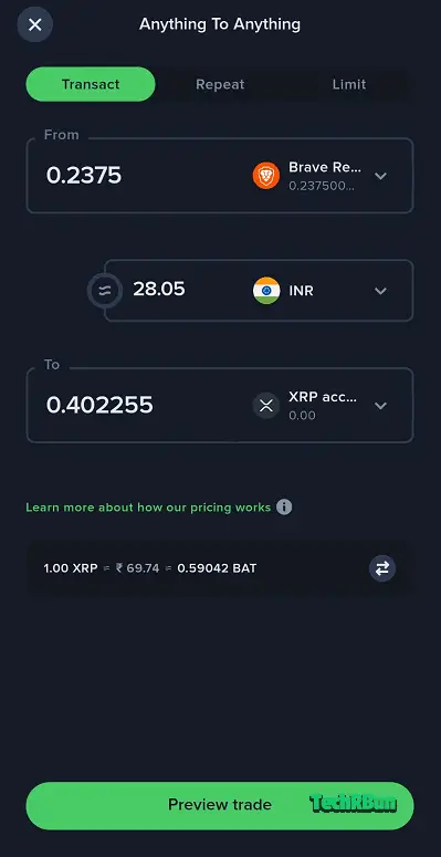 Uphold preview trade.