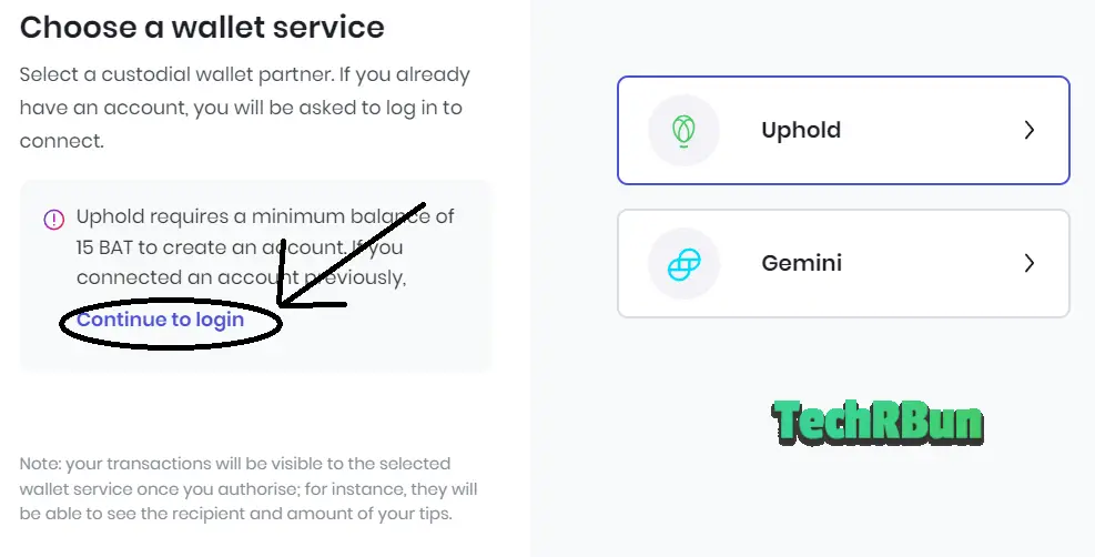 Connect your Brave Rewards Wallet to Uphold.