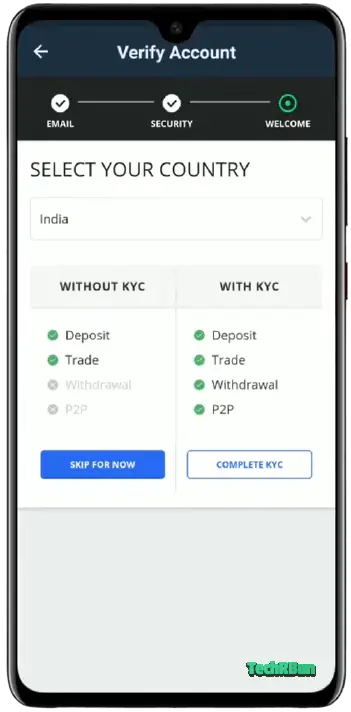 Complete your WazirX KYC.