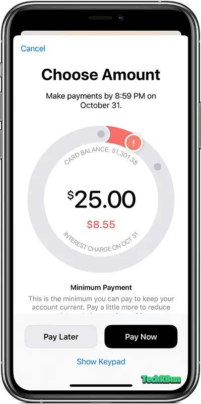 Apple Card Monthly Minimum Balance Payment Interest Fee Calculator