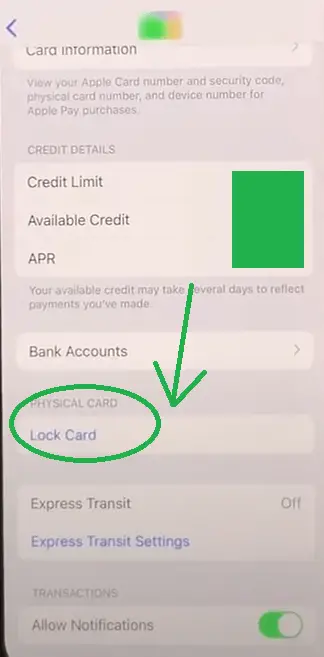 Lock Apple Card From Apple Wallet