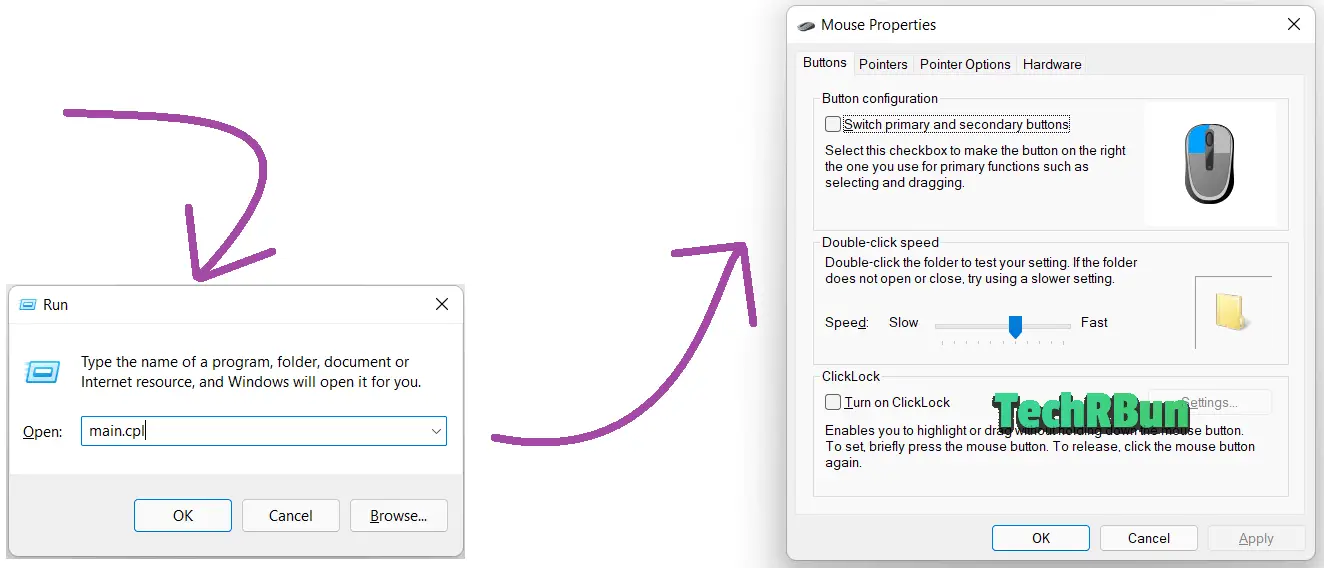 Run Command To Open Mouse Properties In Windows