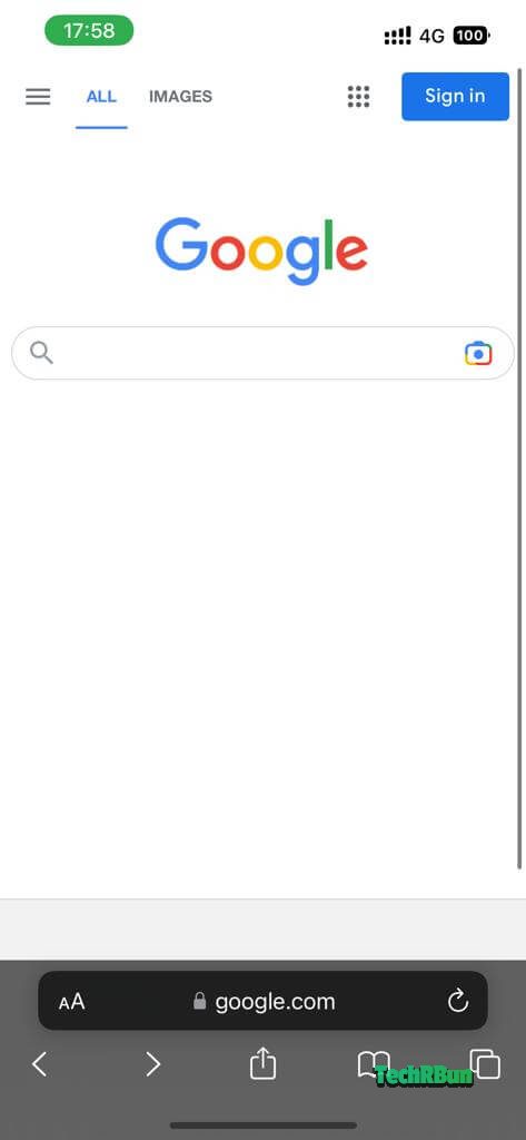 Google Homepage Inside a browser