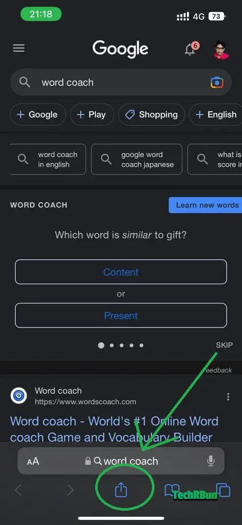 Word Coach Share To Home Screen