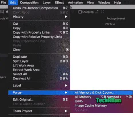 Purge All Memory And Disk Cache In After Effects