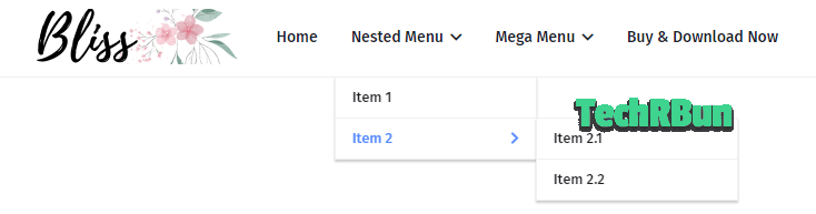 Multi-level Sub Menu Support Bliss Blogger Template