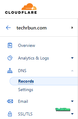 Navigating To DNS Records Page Inside Cloudflare Dashboard