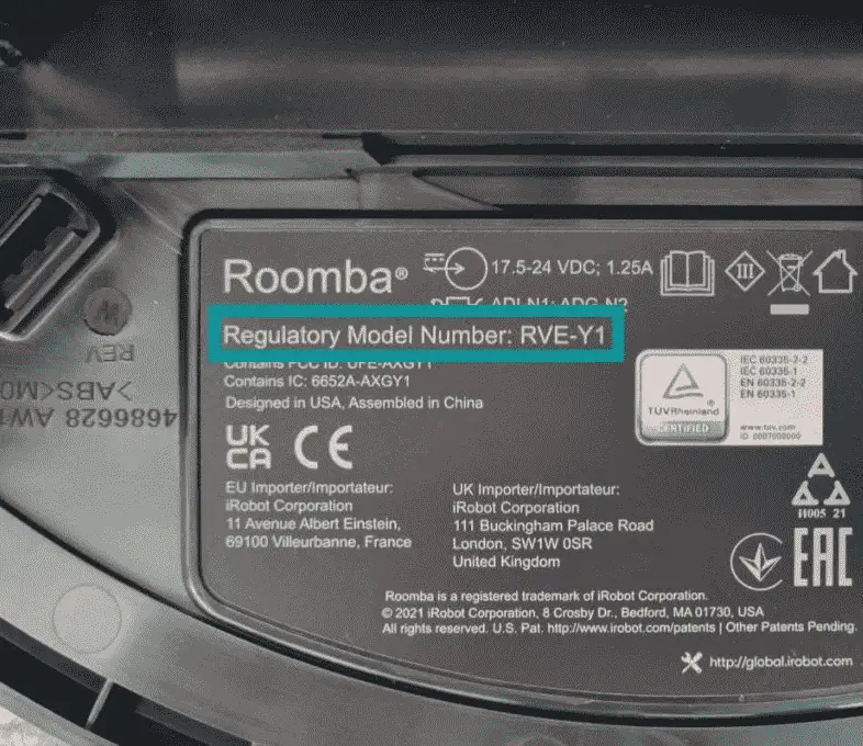 Finding Roomba's Model Number