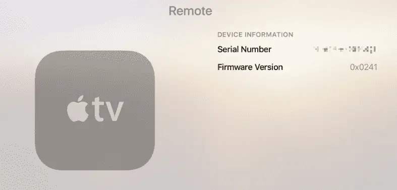 Apple TV Remote Software Update