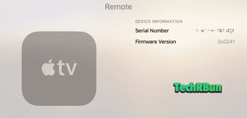 Apple TV Remote Software Update