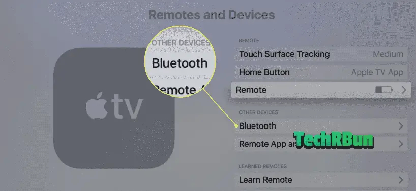 Apple TV Remote Bluetooth Settings