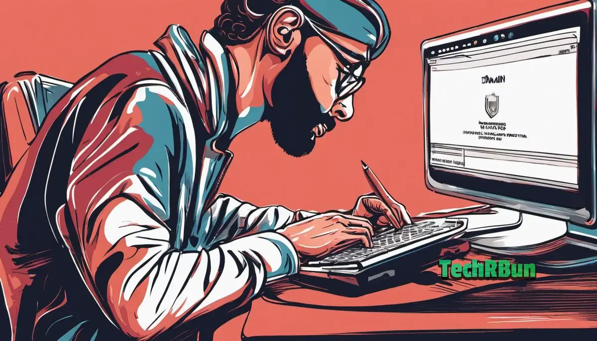 Illustration of someone writing on a computer, representing the concept of Domain Authority for new bloggers