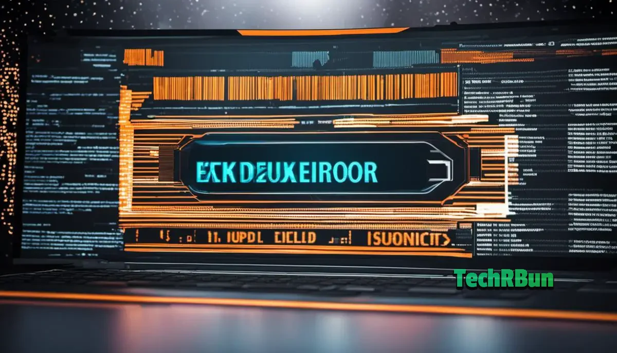 Illustration of a disk error message on a computer screen
