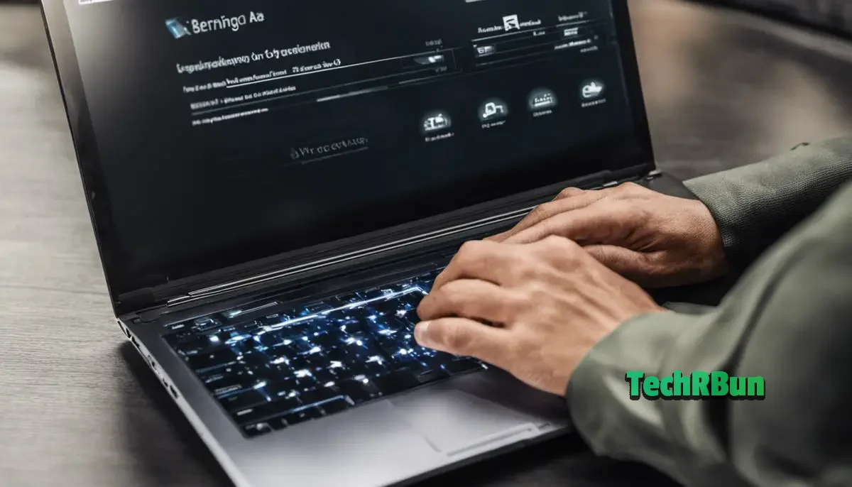 A person adjusting touchpad settings on a laptop