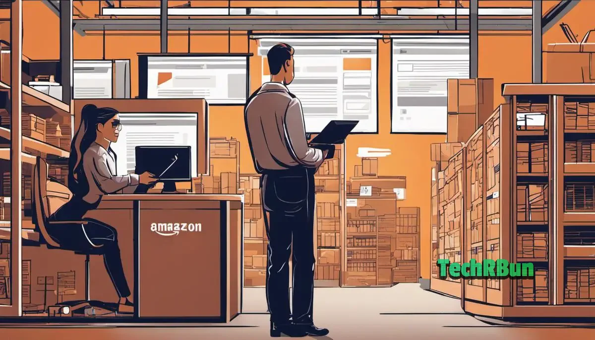 Illustration of a person managing their orders on Amazon's website