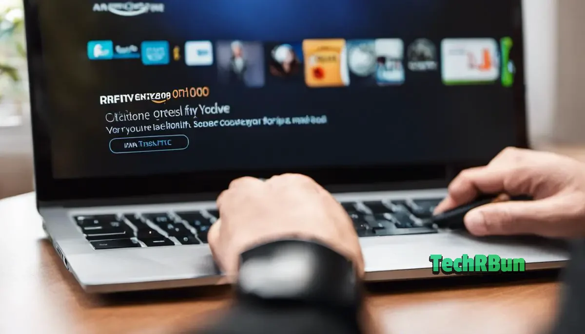 Image of a person using Amazon Firestick Customer Service on a laptop