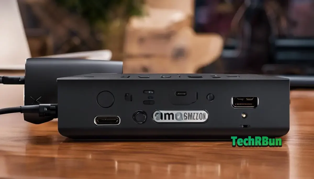 A professional customer service representative helping a customer with an Amazon Firestick.