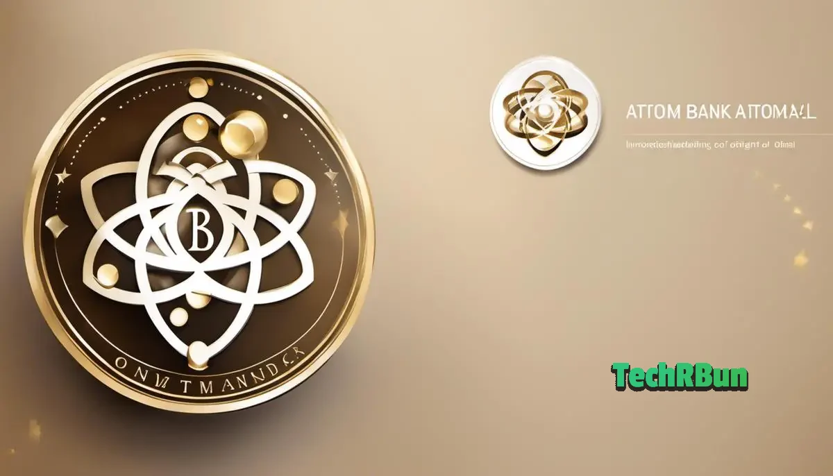 Atom Bank logo with a stylized atom symbol depicting the innovation and modernization of digital banking