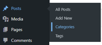 Accessing Categories from WordPress Dashboard