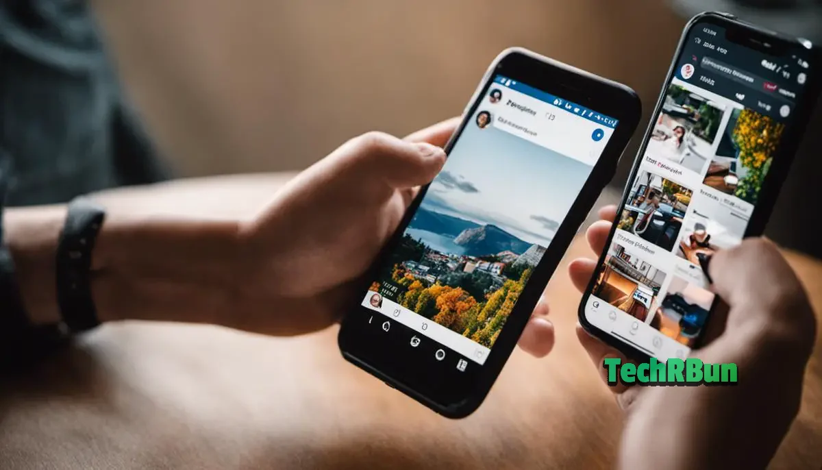 A person holding a smartphone with the Instagram logo on the screen, representing making calls on Instagram and potential costs.