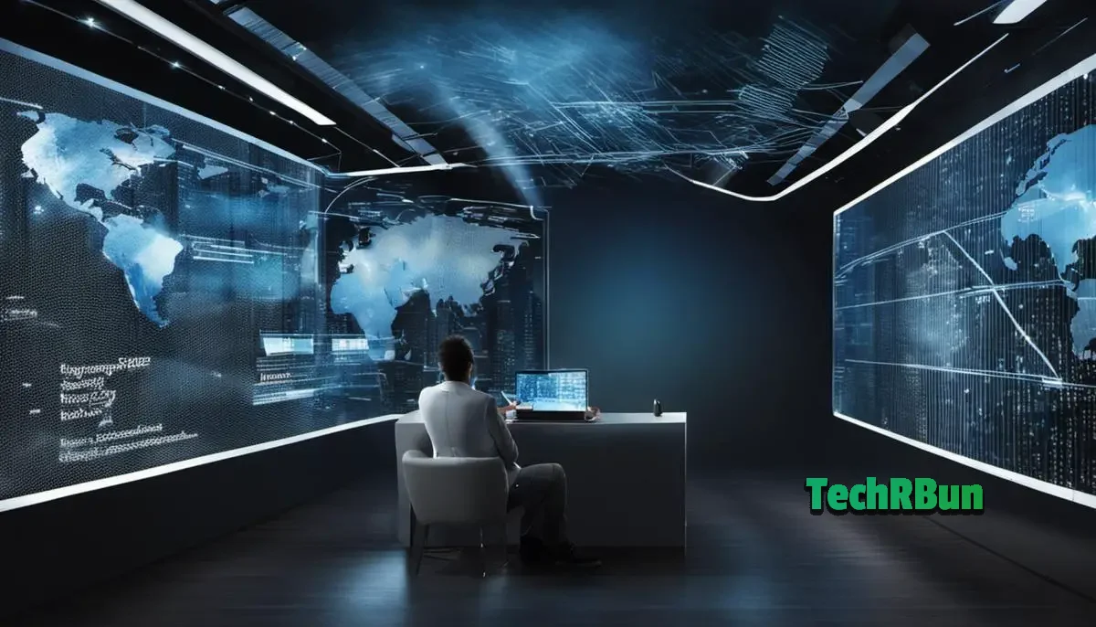 An image showing a person checking the security of their devices and networks.