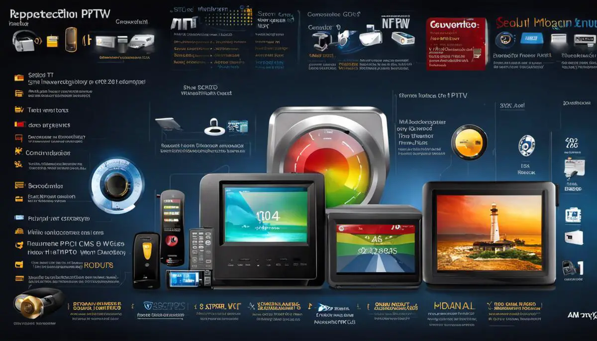 An image depicting the various technological protection measures (TPMs) used to enhance IPTV security.