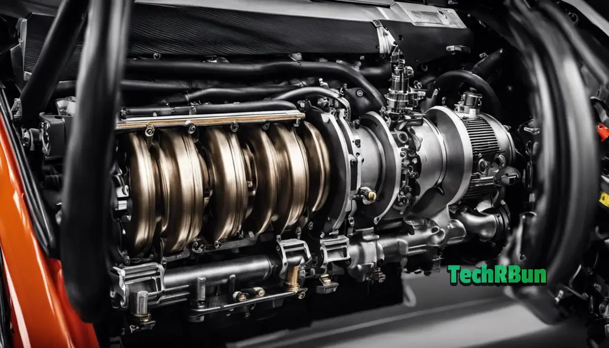 An image showing a diesel engine shutting down, highlighting components that contribute to engine shake during shutdown.