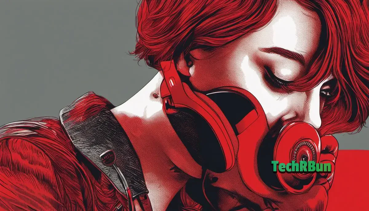 Illustration of a person holding a phone with a red