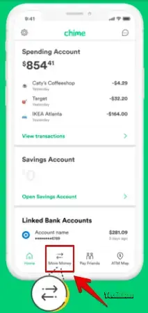 move money option in chime