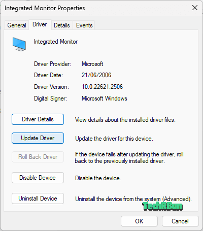 Update graphics driver in device manager.