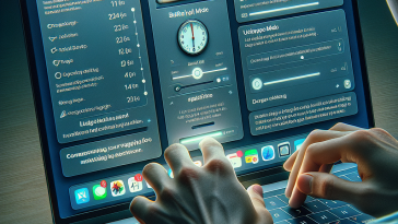 A person adjusting their MacBook settings while using it in clamshell mode, showcasing tips for optimizing battery life and troubleshooting dock-related issues.