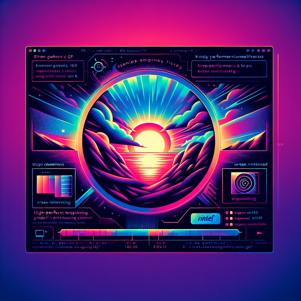 A vibrant graphic showcasing a Linux desktop with smooth visuals, highlighting the elimination of screen tearing for Intel GPUs. The design emphasizes a user-friendly fix that enhances graphics performance without complex commands, embodying a sense of ease and positivity in gaming and multimedia experiences.