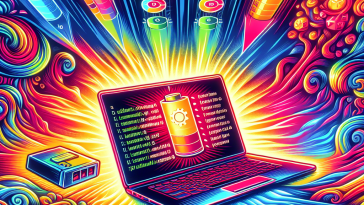 A dynamic graphic illustrating effective strategies for enhancing Linux battery life, featuring visuals of kernel flags, firmware adjustments, and power-saving modes, alongside comparisons of TLP and Powertop tools for optimal performance.